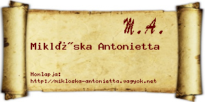 Miklóska Antonietta névjegykártya